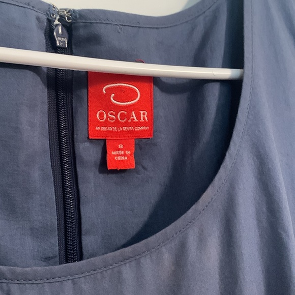 Oscar by Oscar de la Renta cap sleeve embroidered pleated a-line dress - Picture 4 of 10